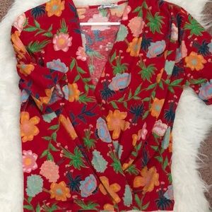 Red Floral Zara Top